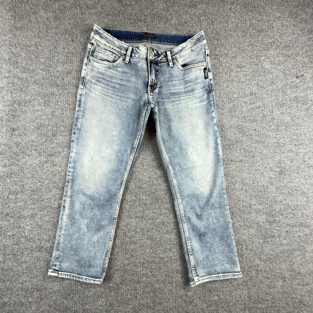 Silver Jeans Co Suki Capri Jeans Womens 28 Light Wash Mid Rise Stretch Denim